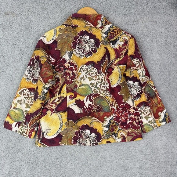 Chico's Blazer Jacket Womens Size Small/6 Silk Blend Textured Paisley Print - Picture 8 of 13